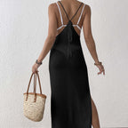 Damen Maxikleid mit raffiniertem Netzdesign R&B