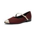 Damen Ballerinas mit modischem Riemchen und eleganter Metallspitze