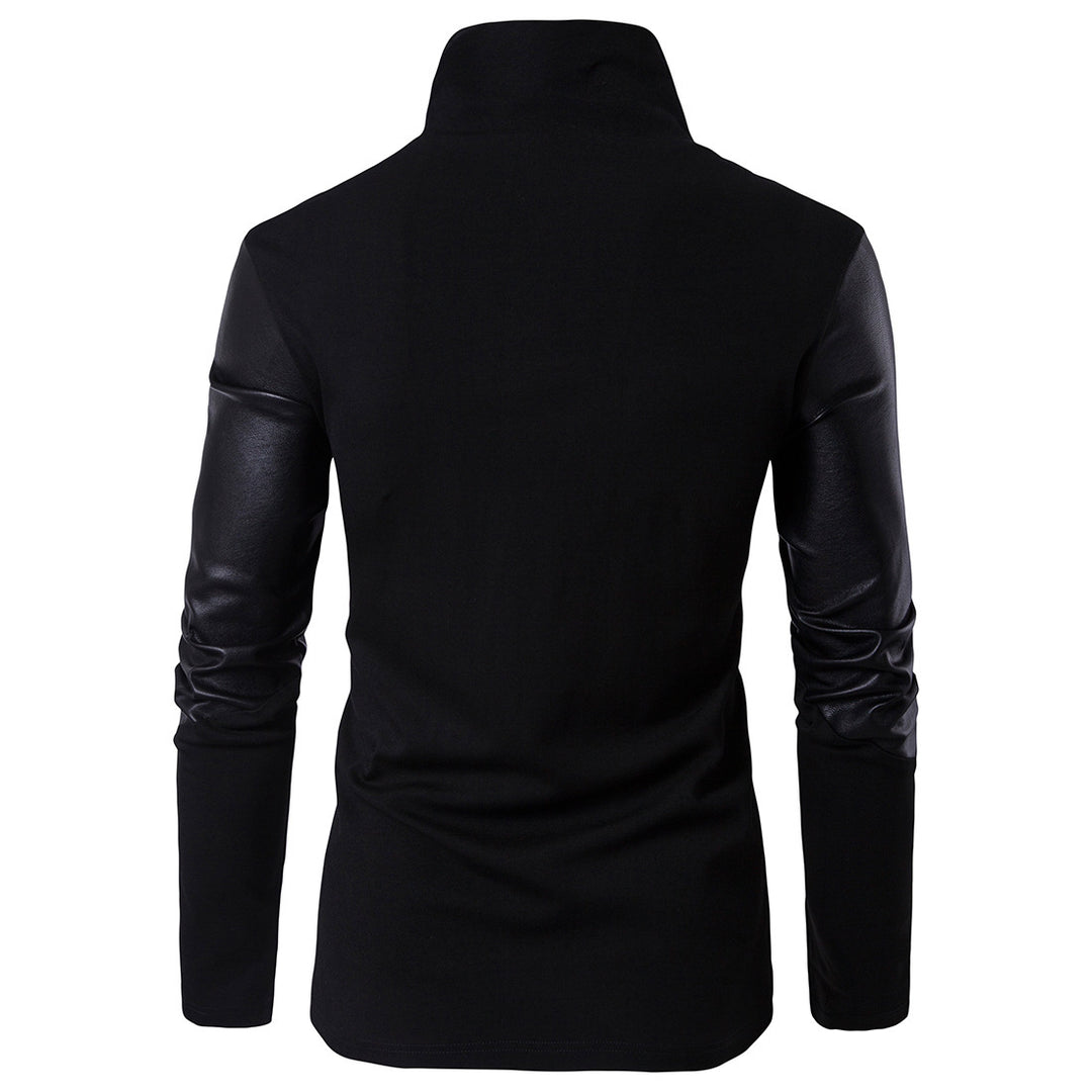 Herren Modische Jacke mit asymmetrischem Reißverschluss und kontrastierenden Ärmeln R&B