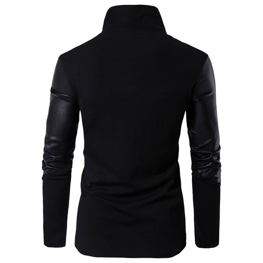 Herren Modische Jacke mit asymmetrischem Reißverschluss und kontrastierenden Ärmeln R&B