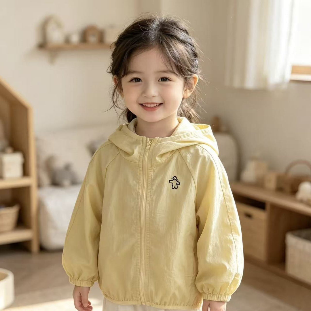 Unisex nan leichte Kapuzen-Jacke für Kleinkinder mit elastischen Bündchen und Frontreißverschluss R&B