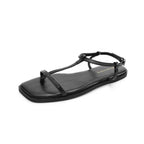 Damen elegante Zehentrenner-Sandalen mit schmalem Riemendesign