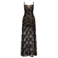 Damen Spitzen-Midi-Kleid mit transparentem Futter und raffinierten Trägern R&B