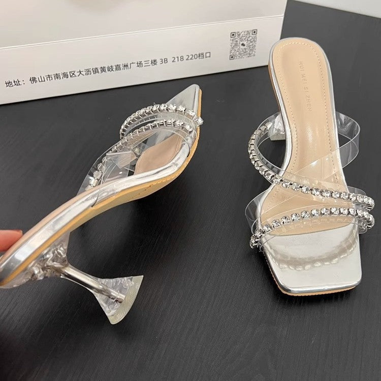 Damen transparente Sandalen mit Akzenten R&B