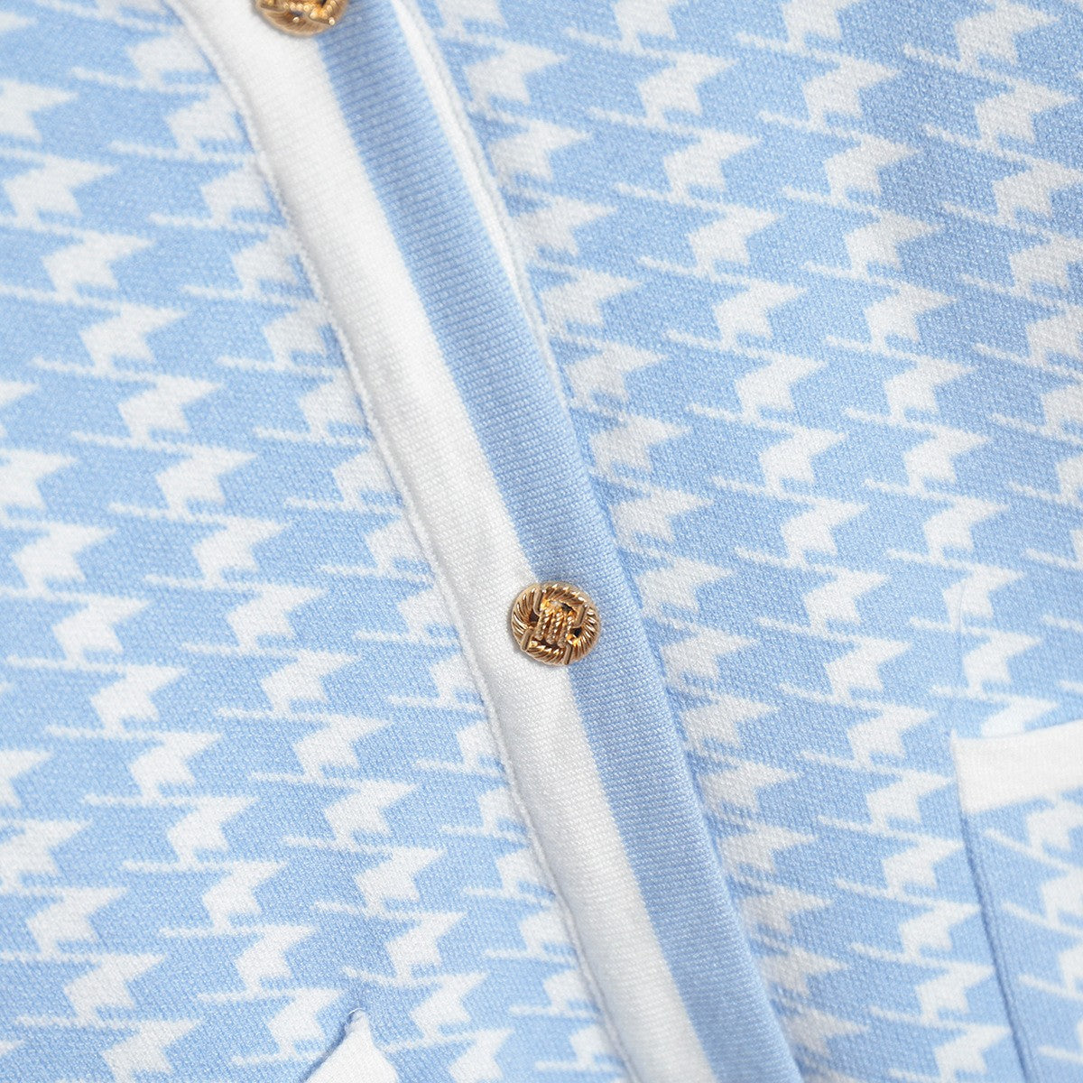 Damen Strickcardigan mit klassischem Hahnentritt-Muster und Knopfleiste R&B