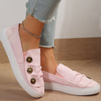 Damen Slip-On Sneakers mit modischen Knopfdetails R&B