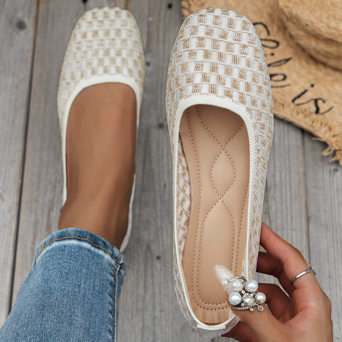 Damen Ballerinas mit atmungsaktiver Netzstruktur und flexibler Sohle R&B