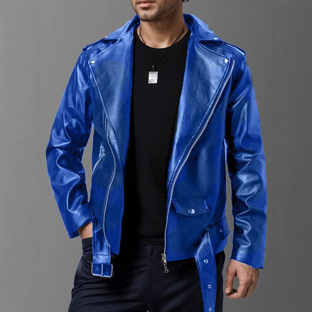 Herren stilvolle Bikerjacke aus hochwertigem Echt R&B