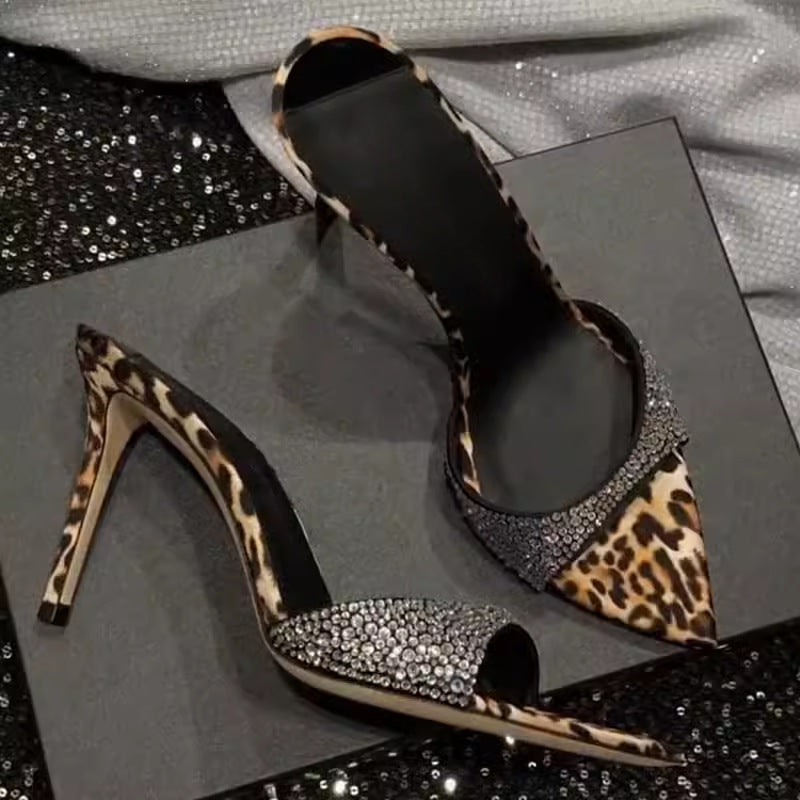Damen elegante High Heel Sandalen mit Glitzerverzierungen R&B
