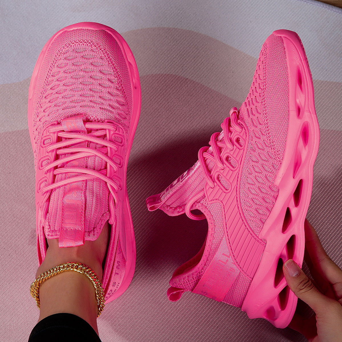 Damen Atmungsaktive Laufschuhe mit elastischem Obermaterial und griffiger Sohle R&B