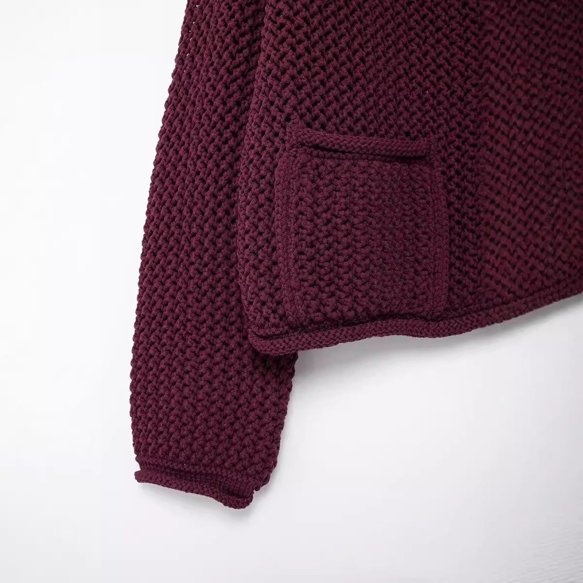 Damen Strickjacke mit großen Knöpfen und Taschen R&B