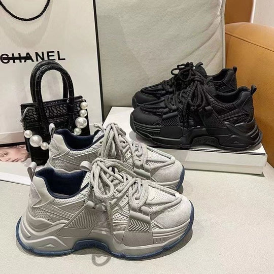 Damen Sportliche chunky Sneakers mit atmungsaktiver Oberflächenstruktur R&B