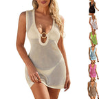 Damen dekoratives Netzkleid