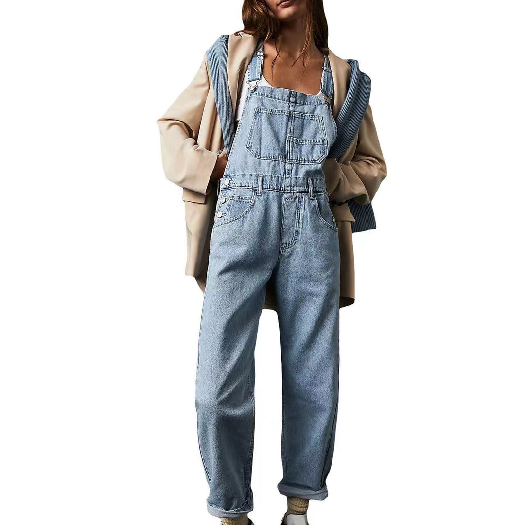 Damen Lässige Latzhose aus hochwertigem Baumwollgemisch R&B