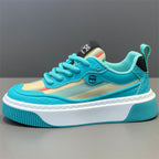 Damen trendige Plateau-Sneaker mit atmungsaktivem Obermaterial und rutschfester Sohle R&B