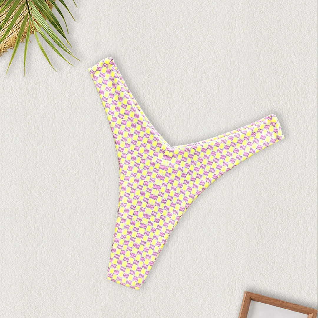 Damen Triangel-Bikini mit buntem Patchwork-Muster R&B