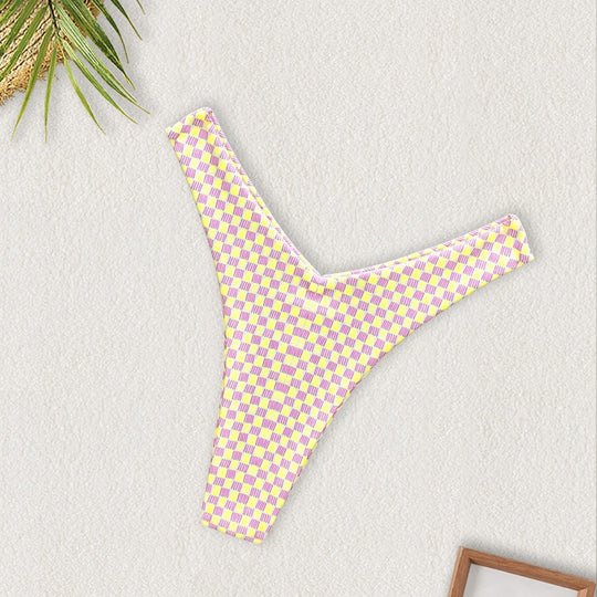 Damen Triangel-Bikini mit buntem Patchwork-Muster R&B