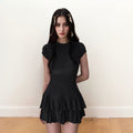 Damen Freizeitkleid mit fließendem Rock und raffinierten Rüschen R&B