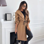 Damen lockerer Kapuzensweatcoat mit verstellbarem Taillenzug und eleganten Details R&B