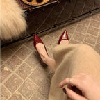 Damen Elegante spitze Pumps mit bequemer Innensohle und geschmeidiger Lederoberfläche