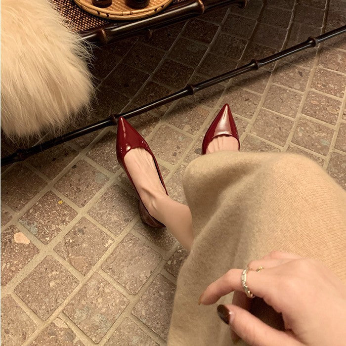 Damen Elegante spitze Pumps mit bequemer Innensohle und geschmeidiger Lederoberfläche
