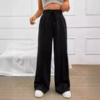 Damen Elegante und bequeme Freizeithose mit elastischem Bund und weitem Bein R&B