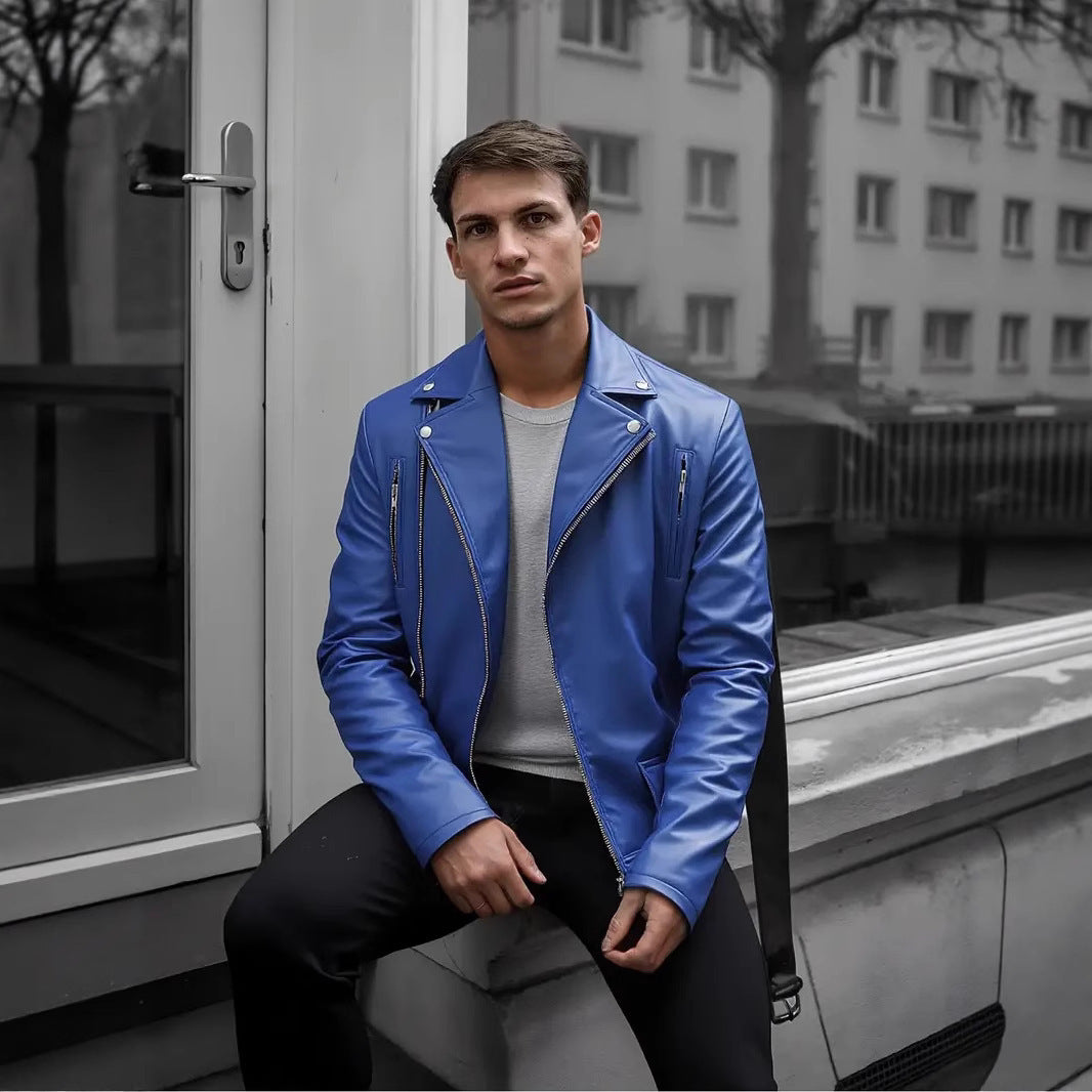 Herren Bikerjacke mit Steppnähten