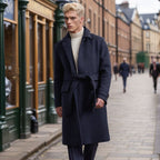 Herren eleganter Wool Peacoat R&B