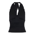 Damen Elegantes Haltertop mit aufregendem V-Ausschnitt und modischen Spitzenakzenten R&B