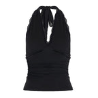 Damen Elegantes Haltertop mit aufregendem V-Ausschnitt und modischen Spitzenakzenten R&B