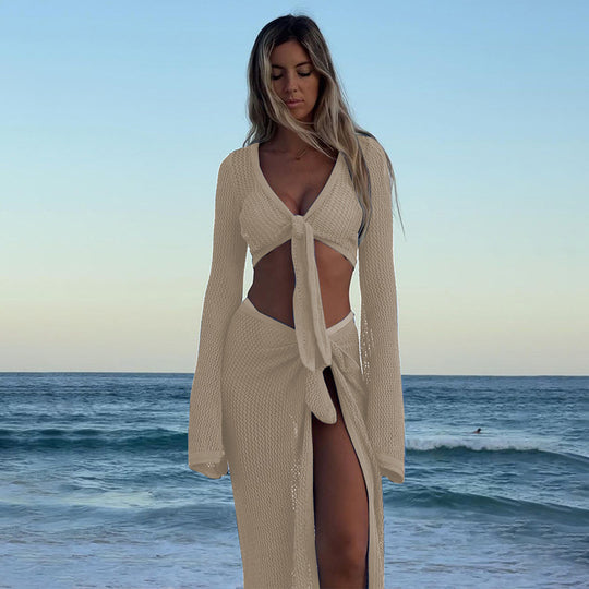 Damen luftiger Häkel-Strandkleid R&B