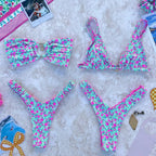 Damen Bikini-Set mit modischem Rüschendesign und floralem Muster R&B