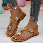 Damen Fußfreundliche Sandalen mit funkelnden Strassapplikationen und dekorativen Verzierungen R&B