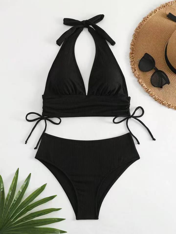 Damen Bikini-Set mit verstellbarem Halterneck und hohem Beinausschnitt R&B