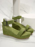 Damen Keil-Sandalen mit verstellbarem Riemen und rutschfester Sohle R&B