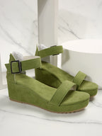 Damen Keil-Sandalen mit verstellbarem Riemen und rutschfester Sohle R&B
