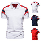 Herren Poloshirt mit modernem Farbblockdesign und atmungsaktiver Baumwollmischung