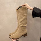 Damen Hohe Wildleder-Stiefel mit elegantem Design R&B
