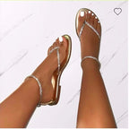 Damen Glamouröse Zehentrenner-Sandalen mit funkelnden Strass-Elementen R&B