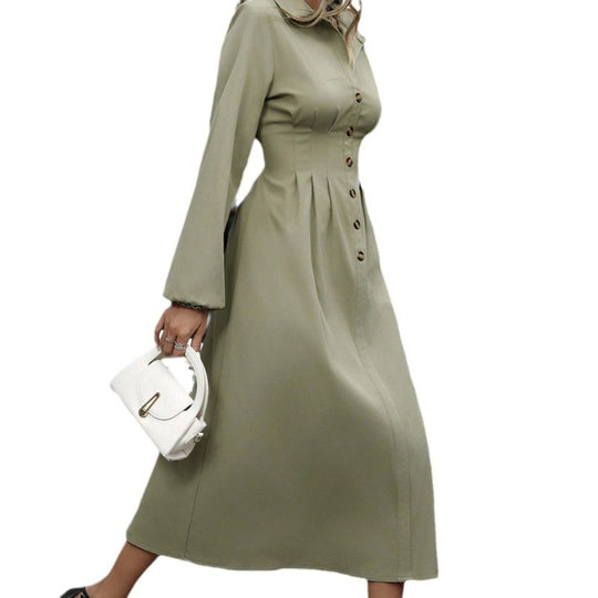 Damen Hemdkleid im eleganten A-Linien Schnitt mit Knopfdetails R&B