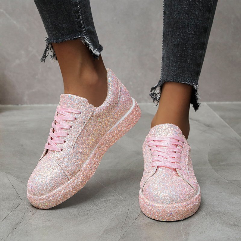 Damen Glitzernde Freizeit-Sneaker mit atmungsaktiver Sohle und rutschfestem Design R&B