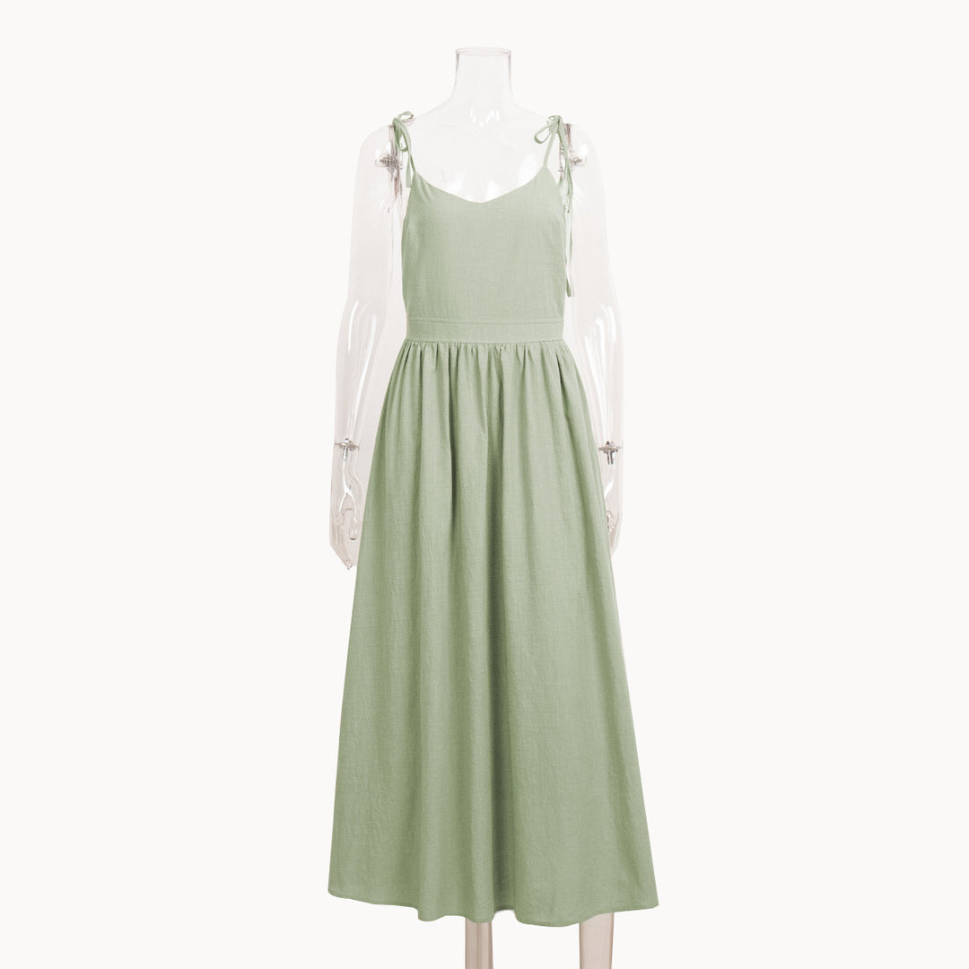 R&B | Neckholder-Kleid aus Baumwolle mit Hosenträgern