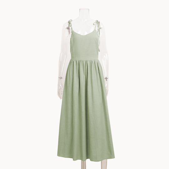 R&B | Neckholder-Kleid aus Baumwolle mit Hosenträgern