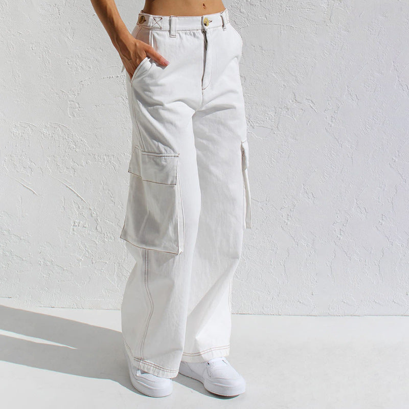 Damen Cargo-Hose mit weitem Bein und praktischen Taschen R&B