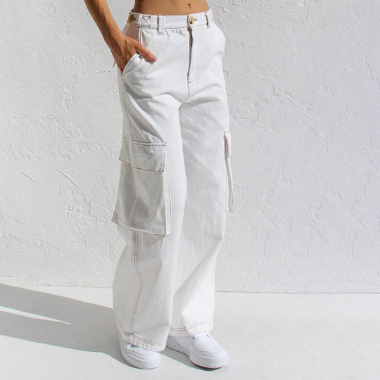 Damen Cargo-Hose mit weitem Bein und praktischen Taschen R&B