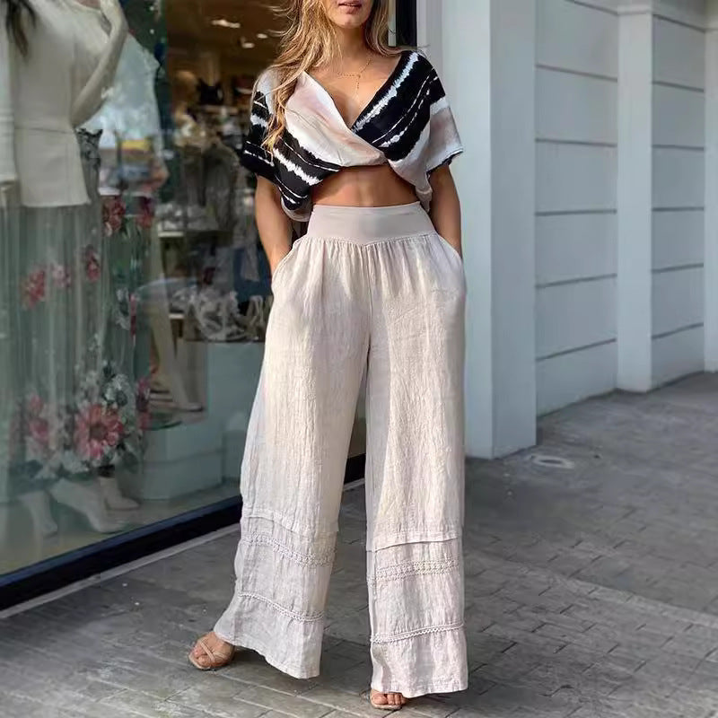 Damen luftige und bequeme Leinenhose R&B