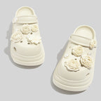 Damen Dekorative Clogs mit floralen Applikationen und rutschfester Sohle
