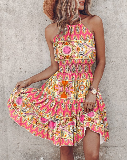 Damen Trendiges Kleid mit Raffung und asymmetrischem Saum R&B