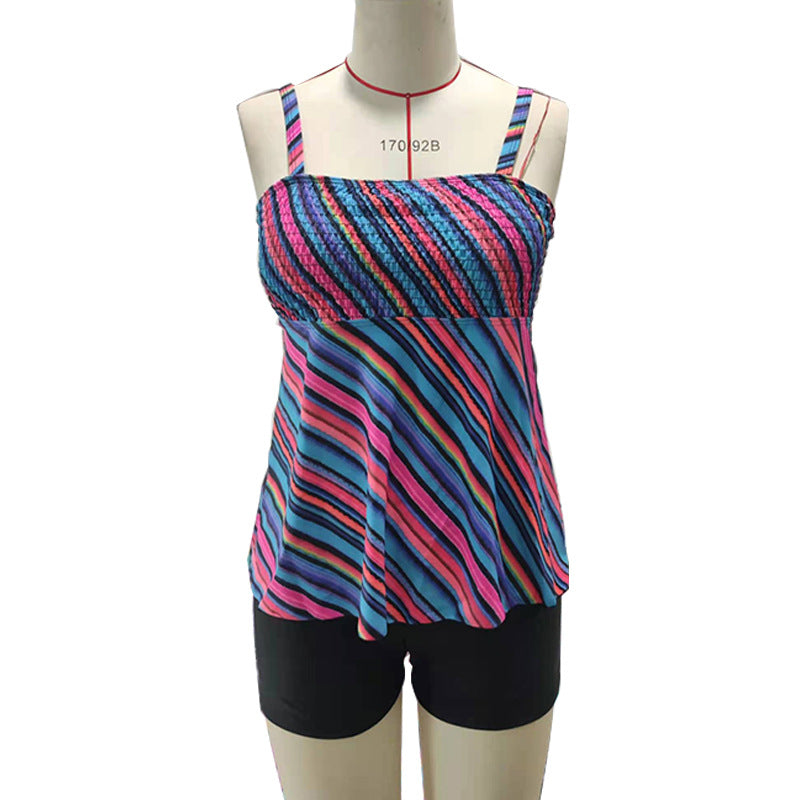 Damen Tankini mit verspieltem Streifenmuster R&B
