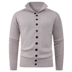 Herren Strickpullover mit hohem Kragen und Knopfverschluss R&B